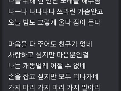 아싸들이 구슬피 부른다는 노래