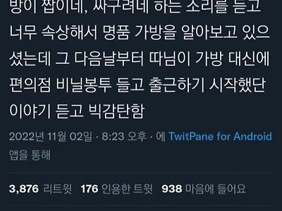 회사에서 명품빽 안들고 다닌다고 조롱을 받자