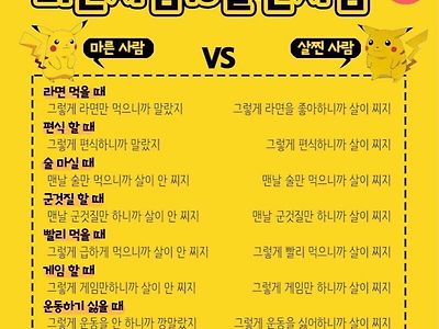 마른사람 vs 살찐사람