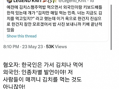 ??? : 한국인은 김치나 먹어라