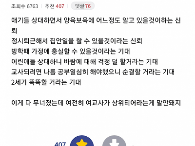 결혼시장에서 인기 없어진 여교사