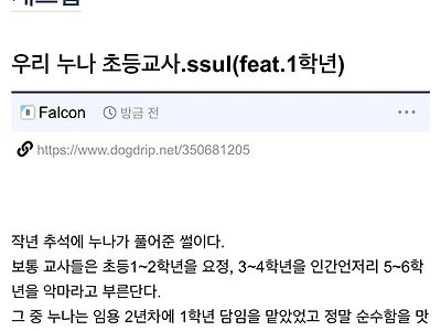 누나의 초등학교 교사 근무썰.ssul