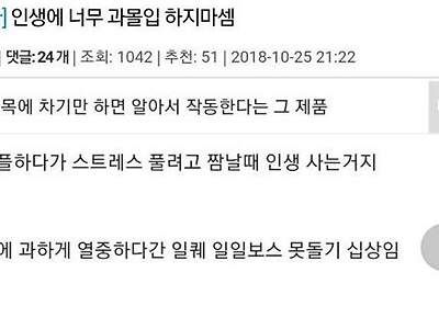 인생에 너무 과몰입 하지마셈