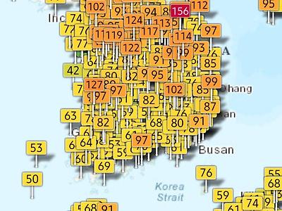 실시간 아시아 미세먼지 근황 ㄷㄷㄷ (feat. 괌&amp;사이판).jpg