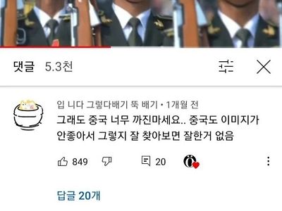 유투브 흔한 중국 옹호론자