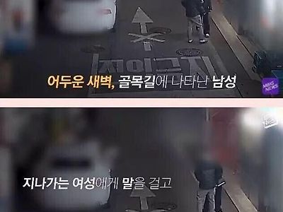 전여친을 길거리에서 폭행하는 남자