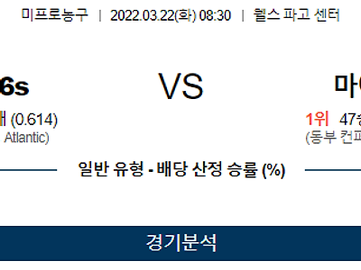 3월 22일 필라델피아 마이애미 NBA 농구 분석