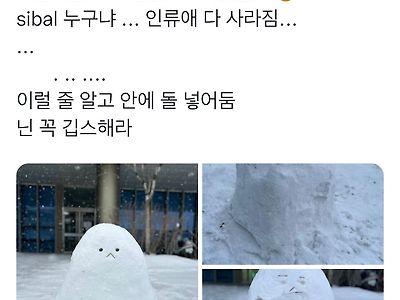 요즘 눈사람 근황.....JPG