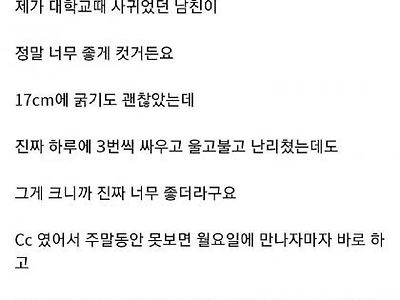 17cm의 남자와 경험한 여자 후기