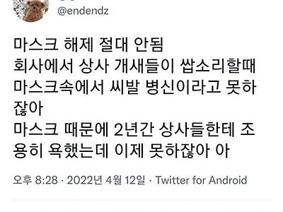 마스크 해제 절대 안 된다는 직장인