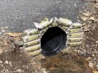 배수로 시멘트 공사