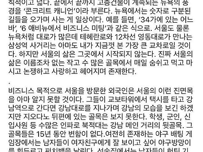 비정상회담 마크가 서울에 대해 쓴 글