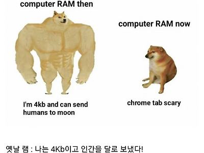 옛날 컴퓨터 vs 현재 컴퓨터