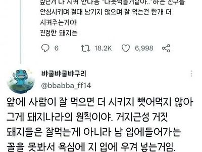 식탐 부리는 거짓돼지들 때문에 자존심 상한 진정한 돼지