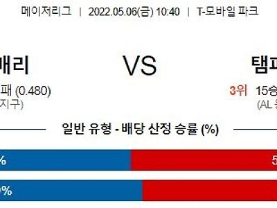 【MLB】 5월6일 시애틀 vs 템파베이