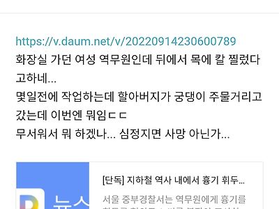 포텐 신당역 역무원 습격 뒤에서 목 찌른거라함