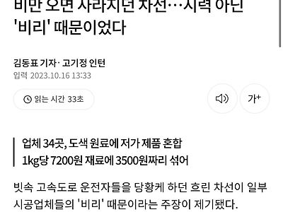 비오는날 도로의 차선이 안보이는 이유