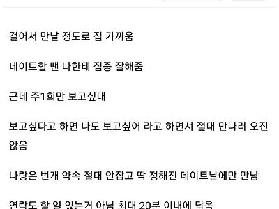 의외로 많다는 주 1회만 만나는 연애