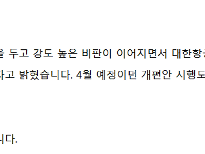 "감사 프로모션은 못할 망정"…대한항공, 비난에 결국 재검토