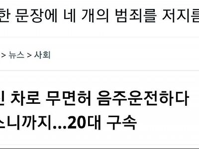 한 문장에 범죄가 4개