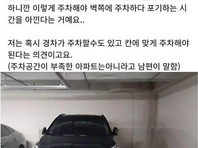 남편과 주차문제로 싸운 아내