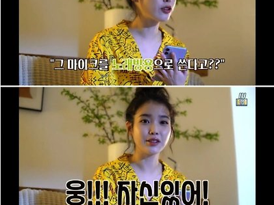 아이유의 커스텀 마이크를 가져간 사람