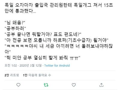 독일 출입국심사 15초만에 통과한 썰