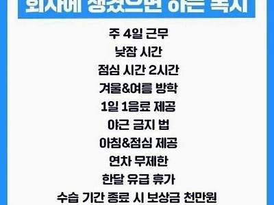 요즘 20대가 회사에 바라는 복지