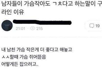 남자들이 가슴 작아도 ㄱㅊ다는 말이 구라인 이유