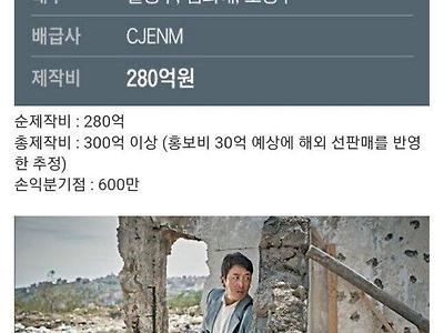 곧 개봉하는 한국영화 BIG 4 제작비 및 손익분기점