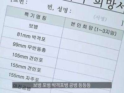 군대 세상 쉬운 꿀보직 선택하기