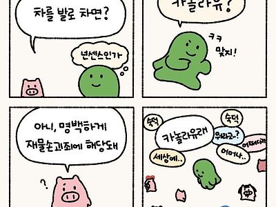차를 발로 차면?