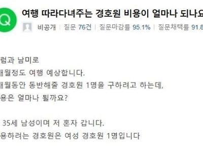 여자 경호원을 고용하고 싶은 35살 아재