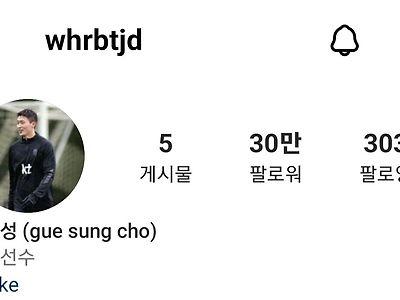(오피셜)조규성 인스타 팔로워 30만 달성