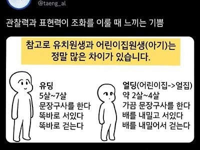 유치원생과 어린이집 원생의 차이. jpg