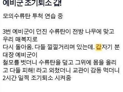 수류탄 잘못 던져 조기퇴소한 예비군