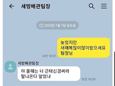 팀장한테 새해 인사 카톡한 야가다 갤러.jpg