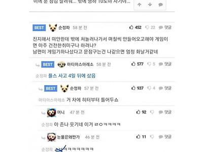 게임기 샀다고 집에서 쫒겨난 유부남