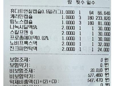약값 6개월 547000원 이거맞음?