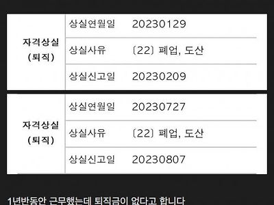 1년 반동안 근무했는데 퇴직금이 없다고 통보받은 개드리퍼