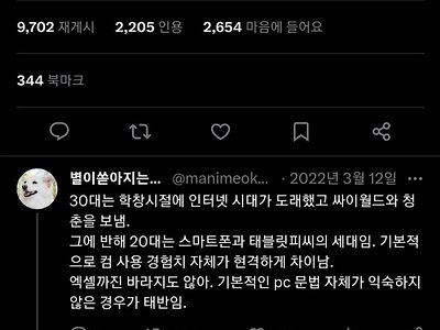 요즘 신입들은 컴퓨터를 기성보다 더 못 다룬다.jpg