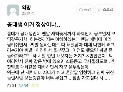 미쳐버린 공대생 룸메