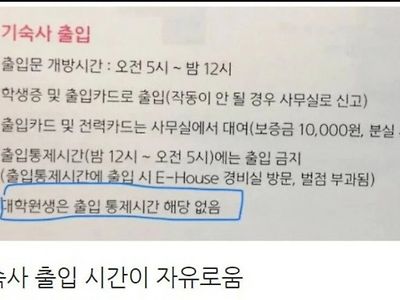 모 대학교 기숙사 대학원생에게만 특혜를 제공해 논란