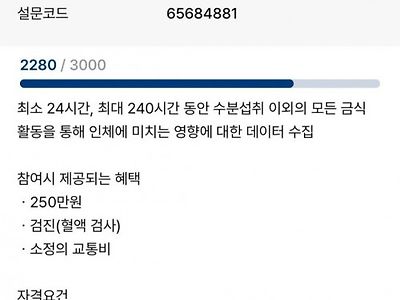 250만원 받고 240시간 금식하기