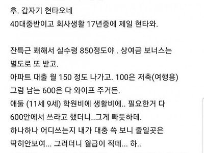적다고 느끼면 본인도 보탬이 되야지