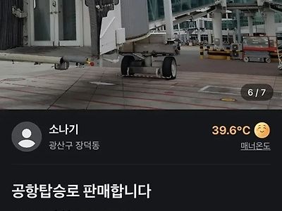 조만간 당근에서 비행기도 팔겠네 ㅎ