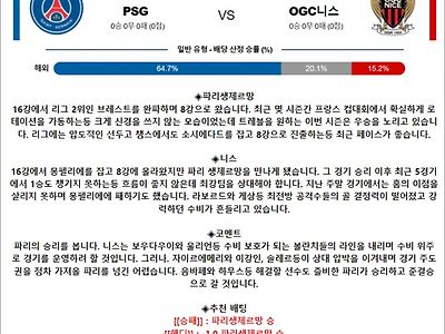 3월 14일 프FA컵 PSG OGC니스