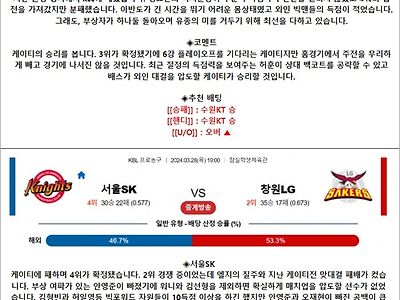 3월 28일 KBL 2경기