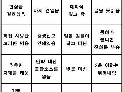 싱글벙글 상여자 빙고