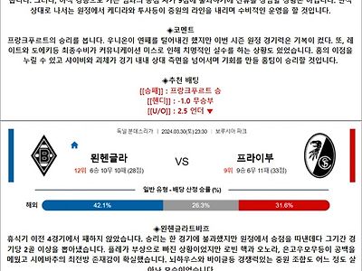 3월 30-31일 분데스리가 6경기